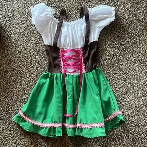 Kids Oktoberfest Beer Maid Costume German Dirndl Dress Girls Size Large 10-12